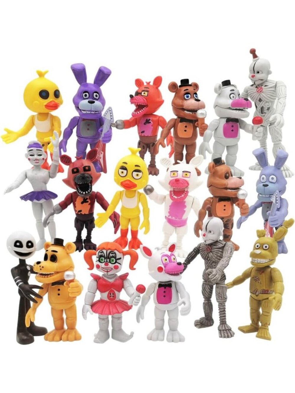 18 Pcs Colorful Action Figures Set, Movable Joint Dolls, Collectible Toys for